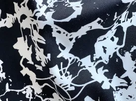 54" Panel - Organically Graphic Black & White Stretch Viscose Twill (Made in Italy)