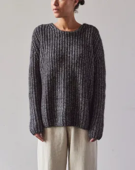 7115 Chunky Fisherman Sweater, Frizzy Black kit