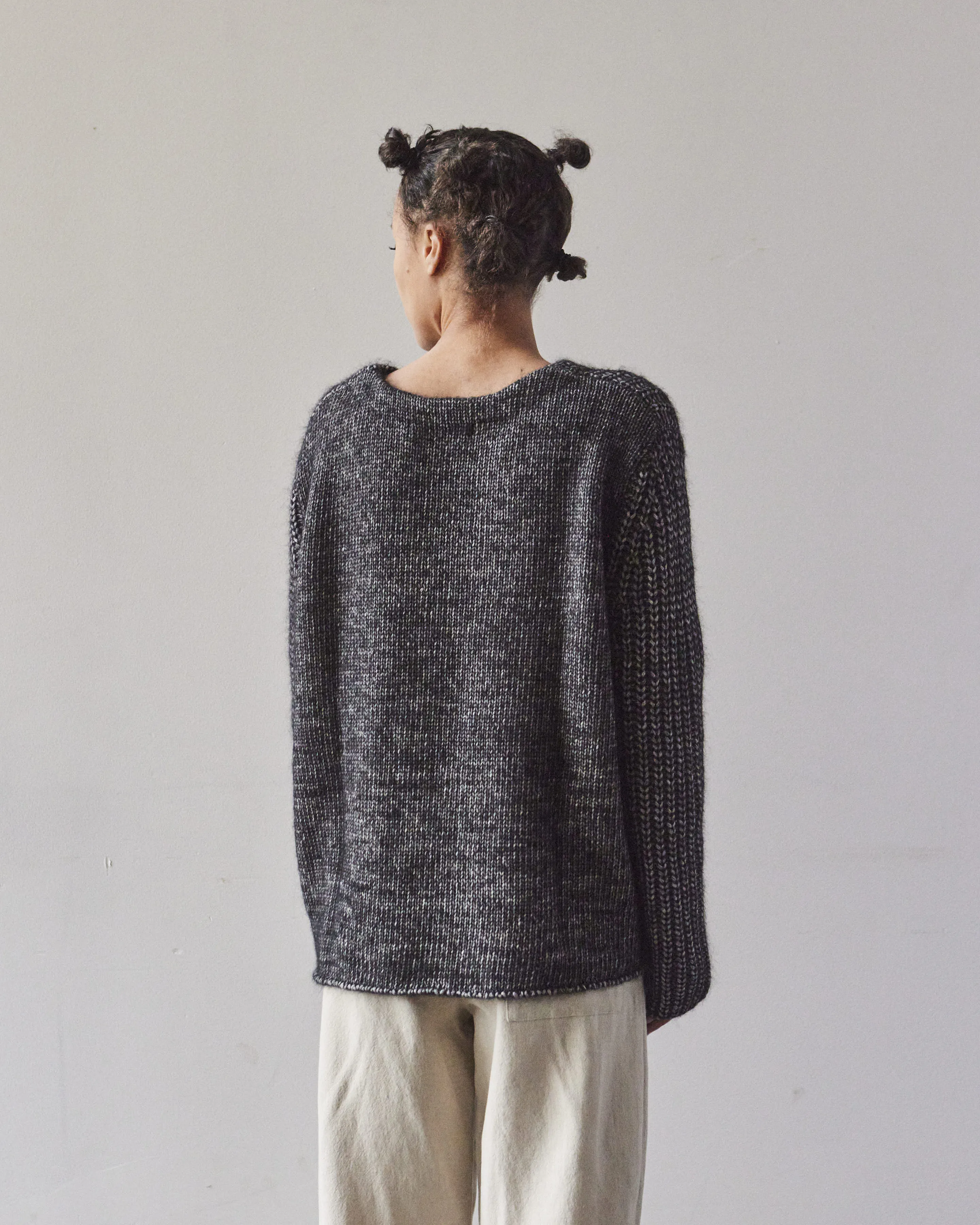 7115 Chunky Fisherman Sweater, Frizzy Black kit