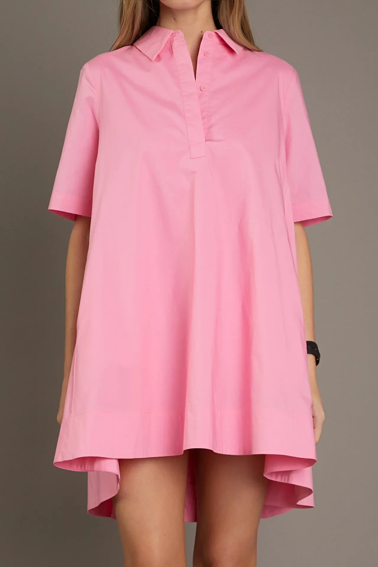 A-line Short Sleeve Shirt Dress