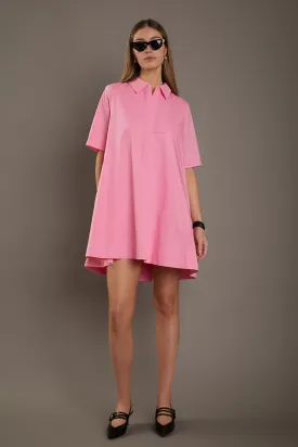 A-line Short Sleeve Shirt Dress