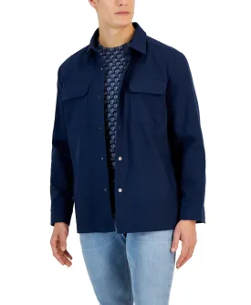 Alfani Men's Utility Four-Pocket Shirt Jacket Navy Blue Small