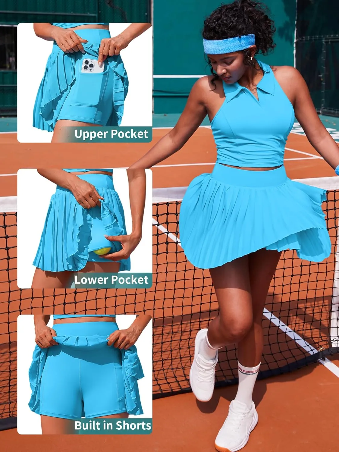 ATTRACO Tennis Dress for Women with Shorts and Pockets Racerback Golf Workout Outfits