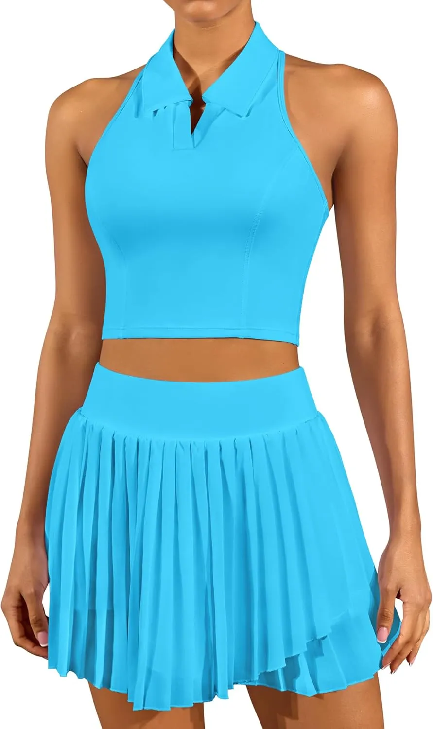 ATTRACO Tennis Dress for Women with Shorts and Pockets Racerback Golf Workout Outfits