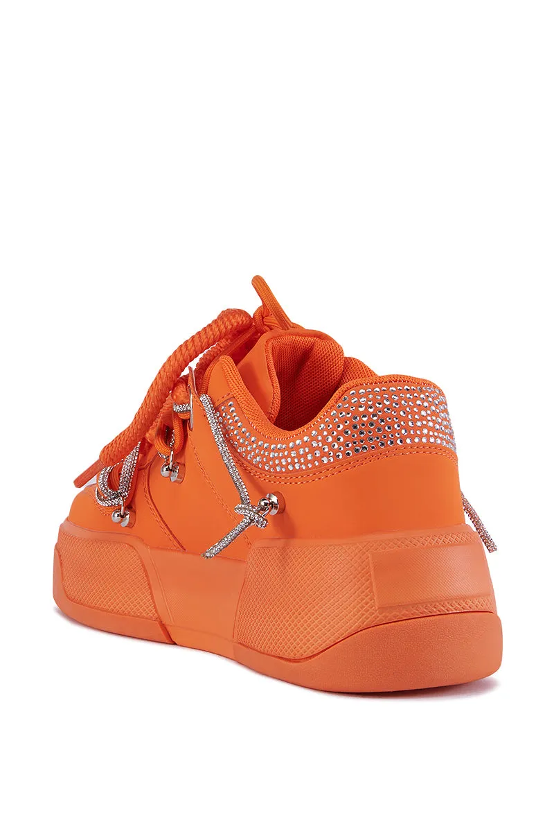 AZALEA WANG LAMIA ORANGE SNEAKER