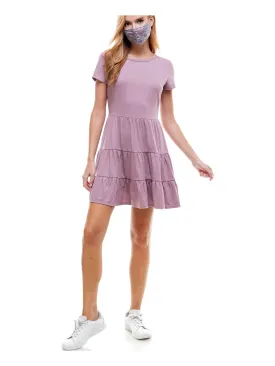 BEBOP Womens Short Sleeve Crew Neck Short Fit   Flare Dress