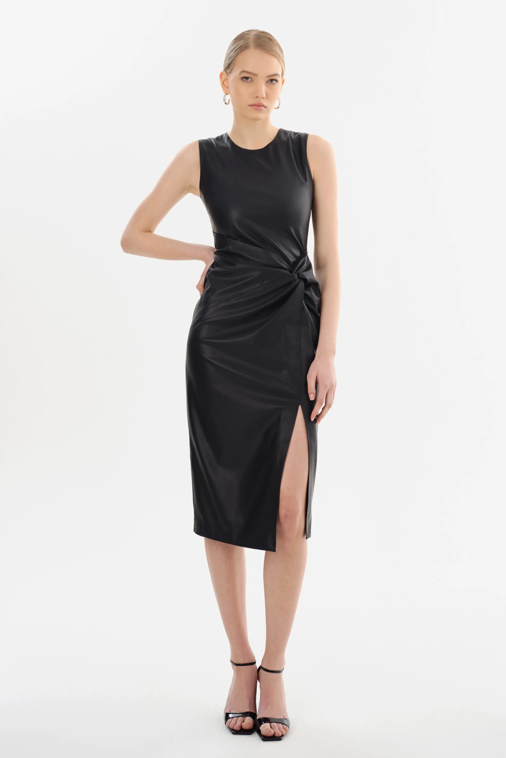 BRETT | Faux Leather Dress