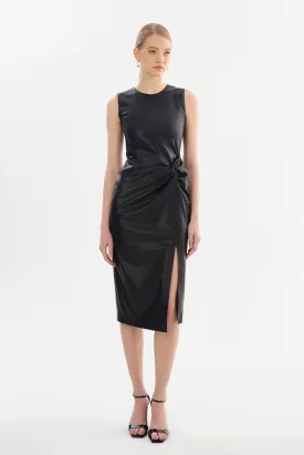 BRETT | Faux Leather Dress