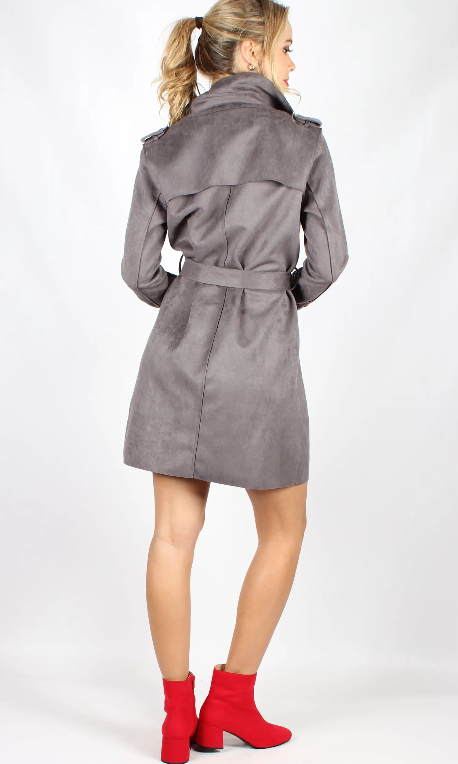 C251339SS Suede Wrap Trench Coat (Pack)