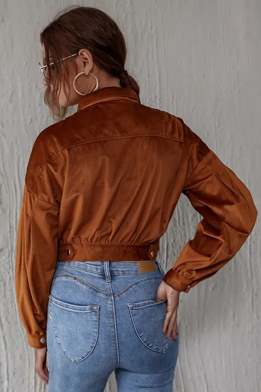 Caramel Corduroy Utility Jacket