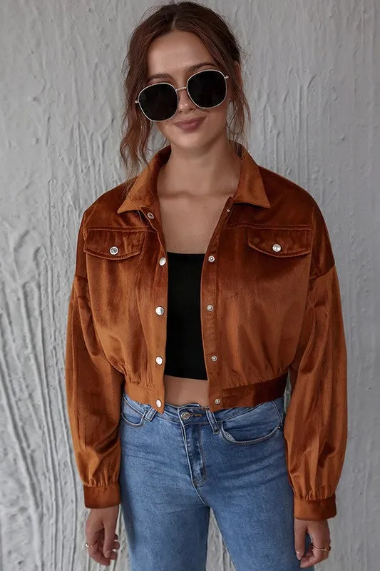 Caramel Corduroy Utility Jacket