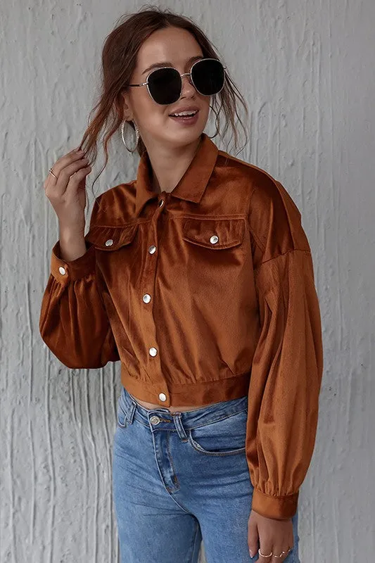 Caramel Corduroy Utility Jacket