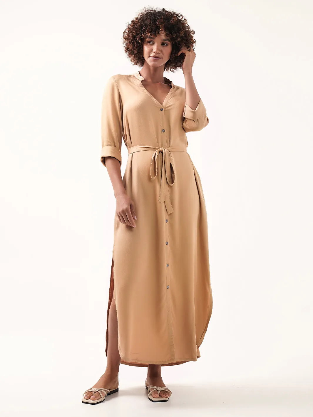 Carmel Ecovero™ Shirt Dress Camel