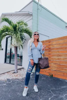 Cindy Smocked Peplum Blouse