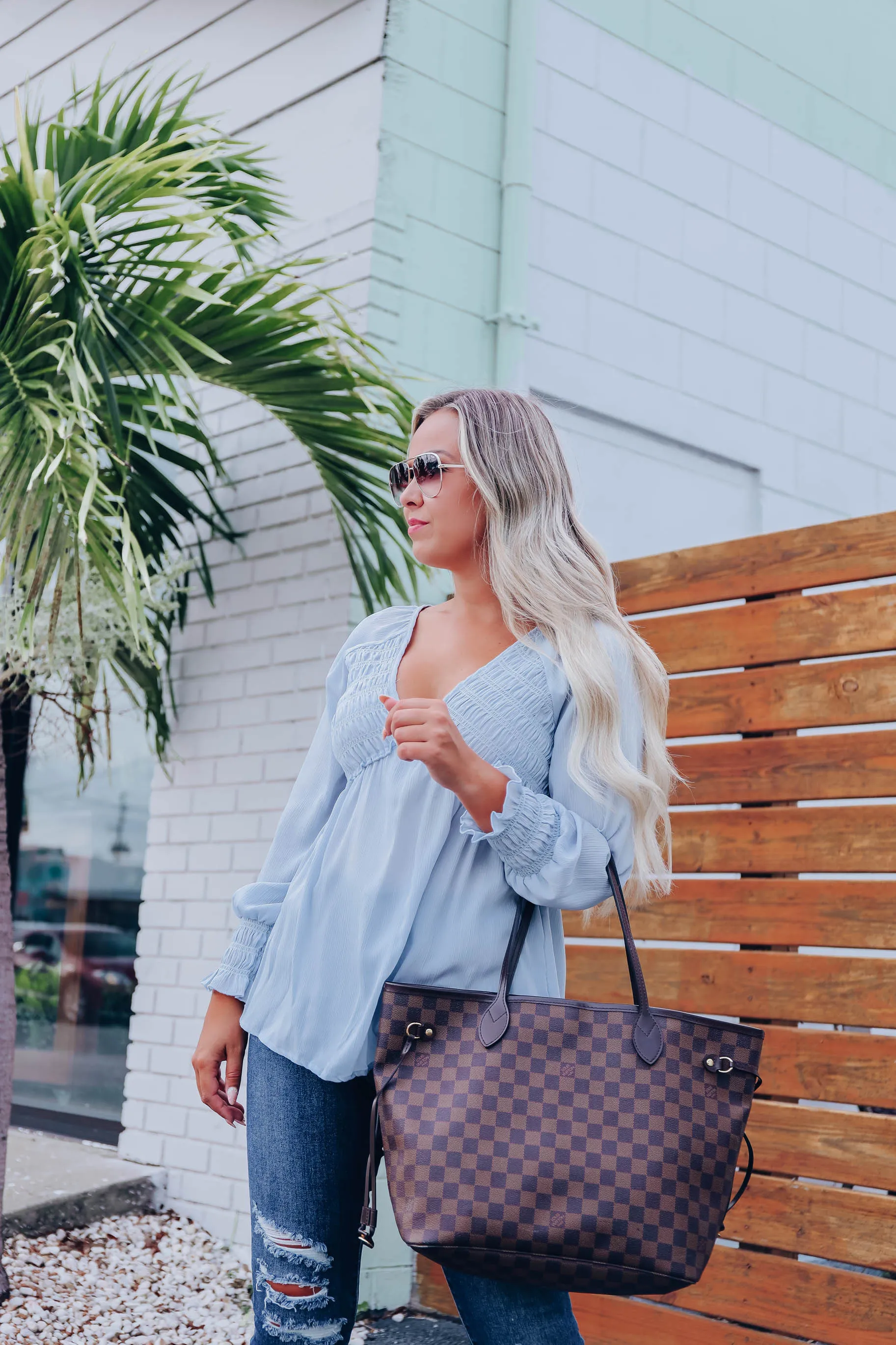 Cindy Smocked Peplum Blouse