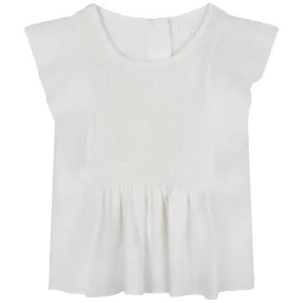 CL Ivory Smocked Detail Blouse