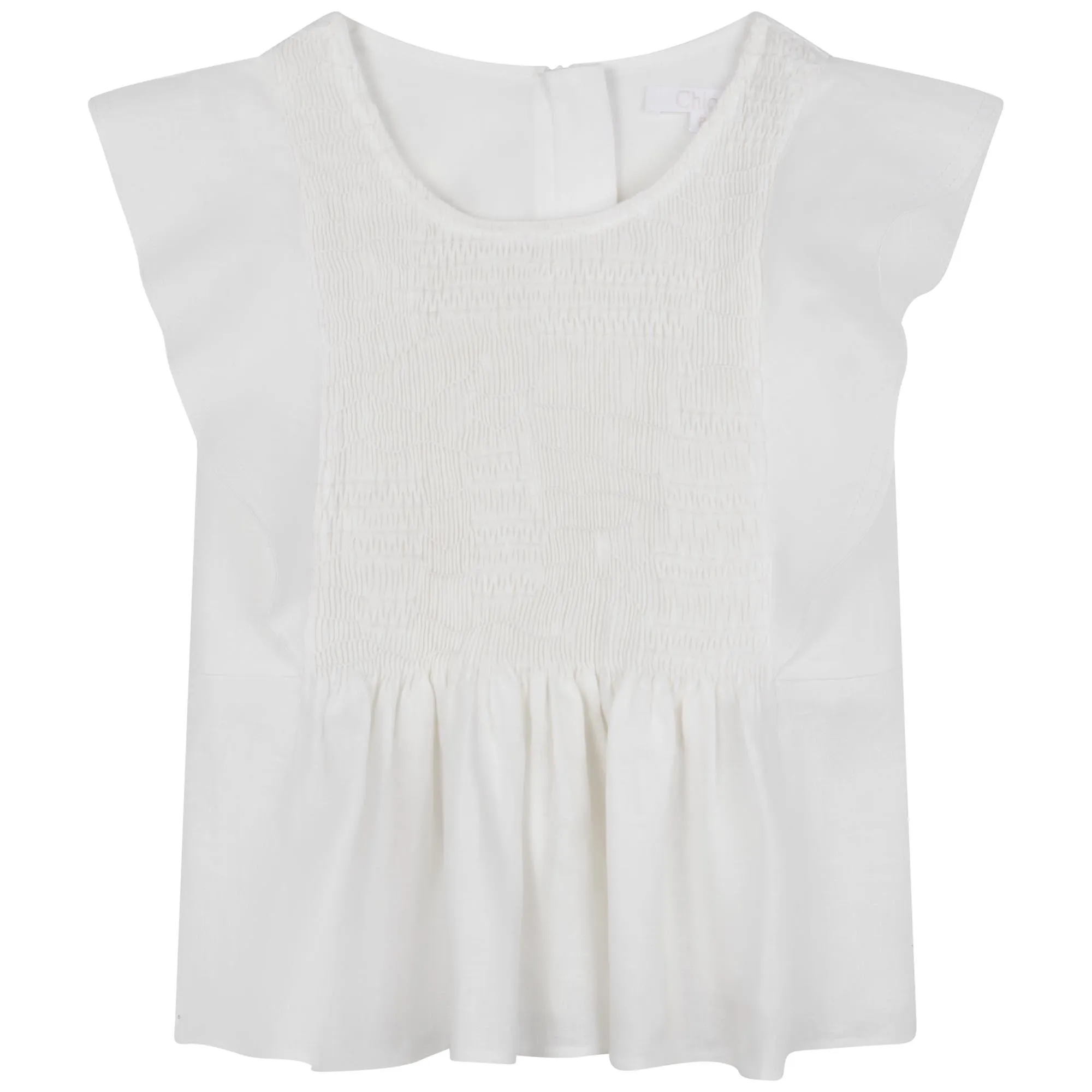 CL Ivory Smocked Detail Blouse