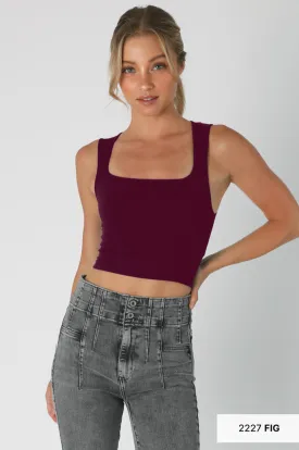 Clean Line Square Neck Top / Fig
