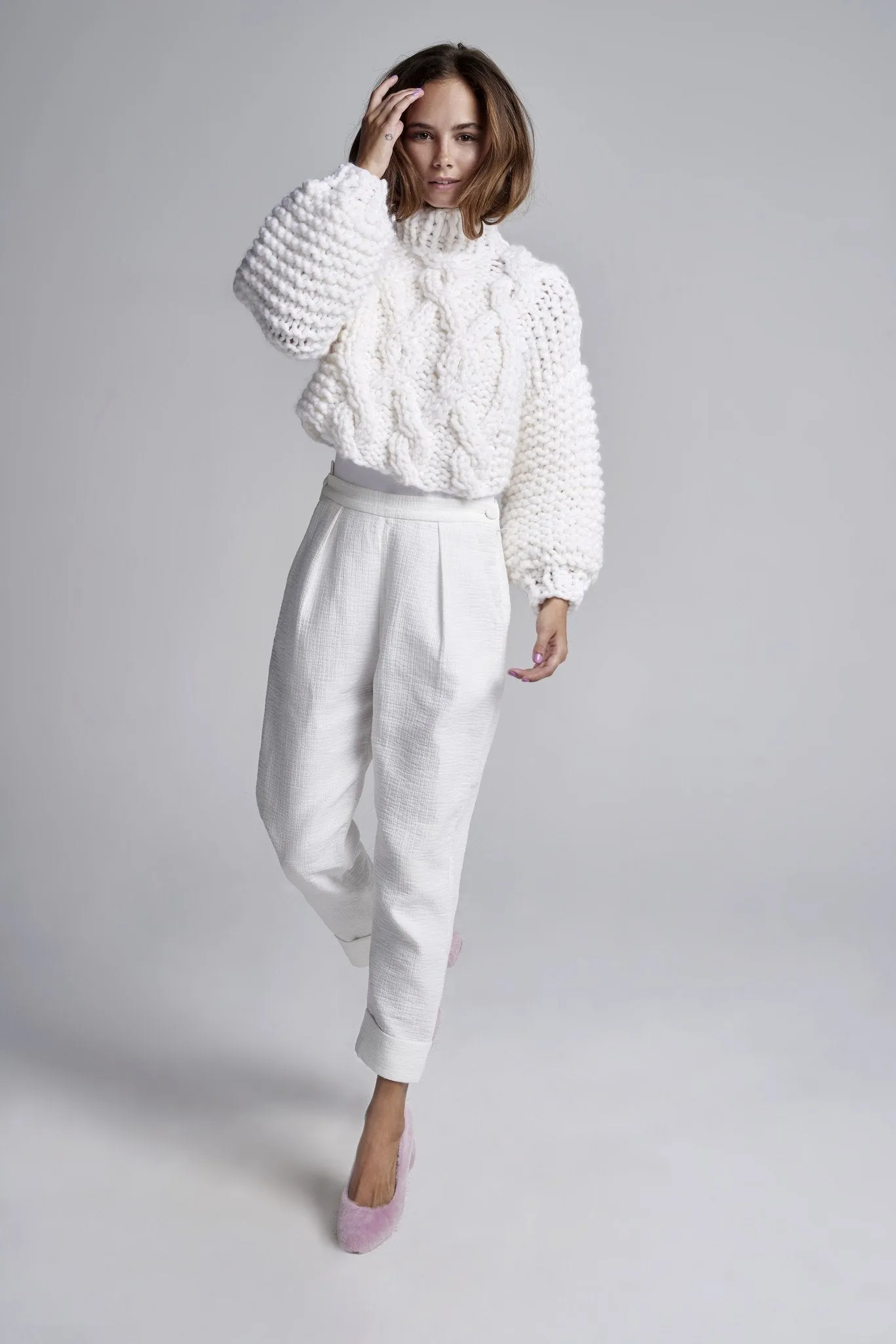 Cropped Urban Fisherman Sweater PATTERN- Merino No. 5