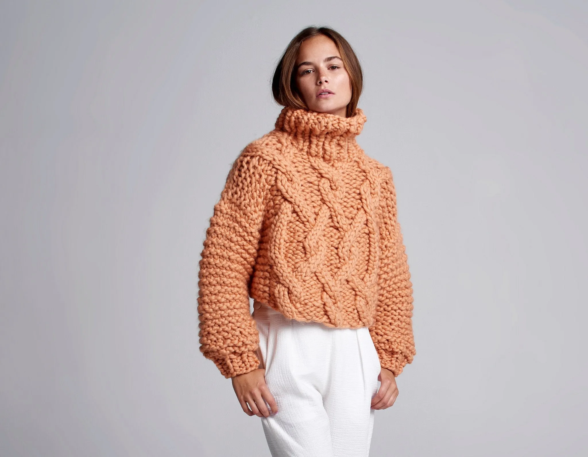 Cropped Urban Fisherman Sweater PATTERN- Merino No. 5