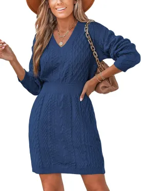 CUPSHE Women Long Sleeve Midi Sweater Dress Loose Cable Knit Pullover Trendy Fall Outfits