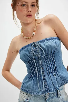 Denim Wink Wink Tube- Medium Wash