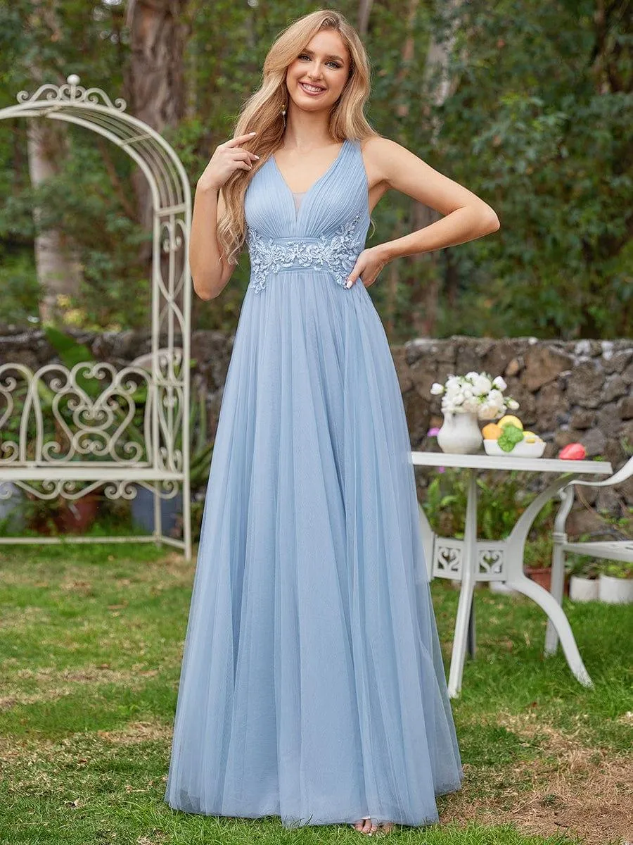 Elegant Sleeveless V-Neck A-Line Bridesmaid Dress
