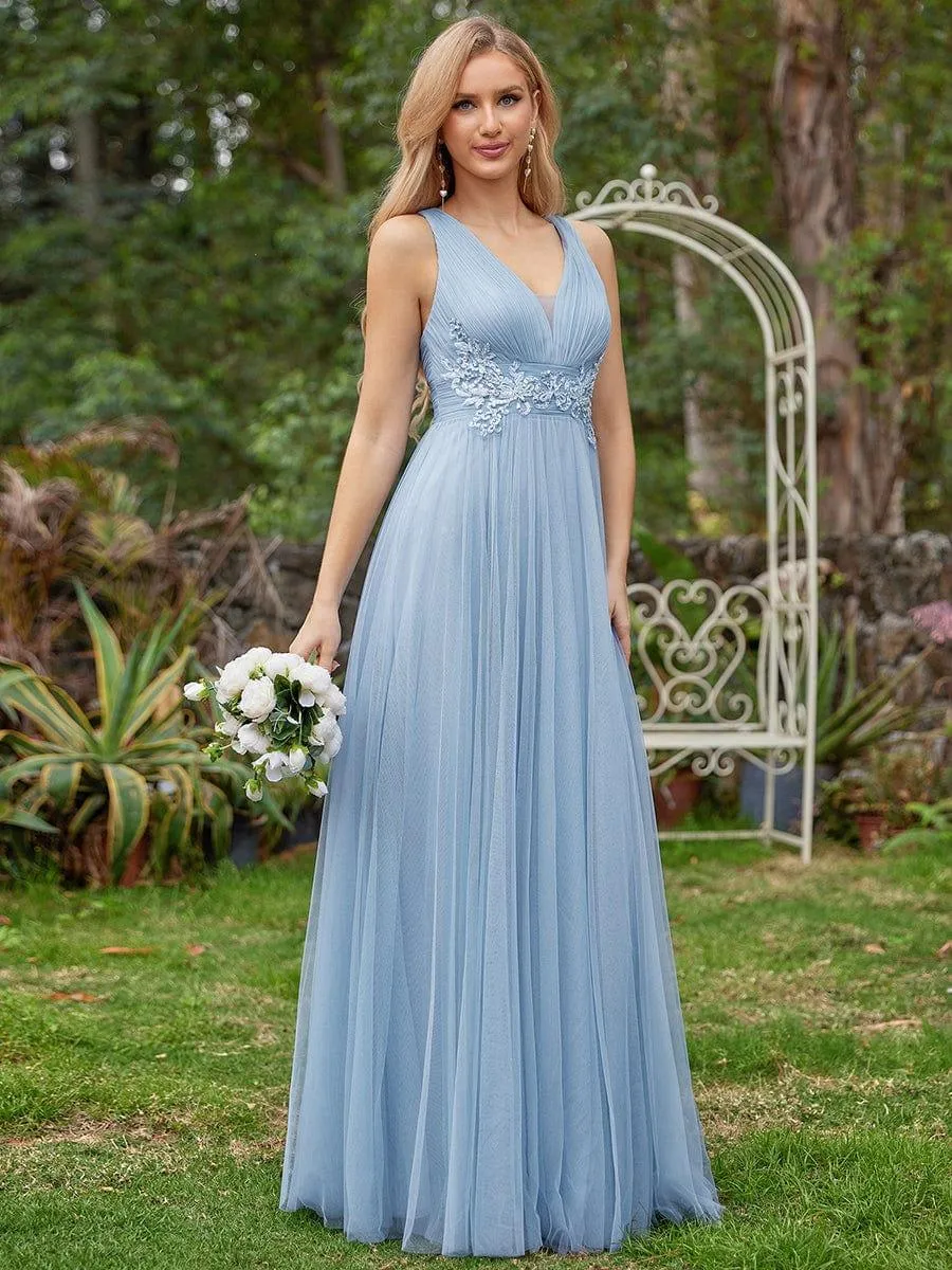 Elegant Sleeveless V-Neck A-Line Bridesmaid Dress