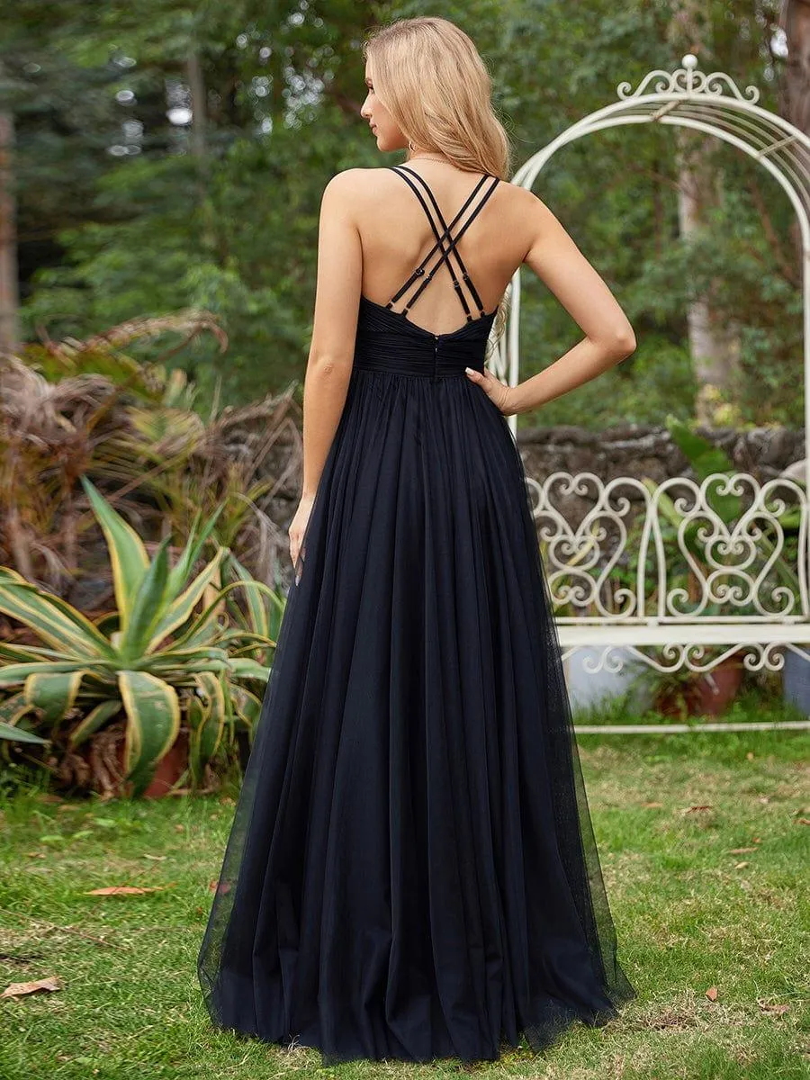 Elegant Sleeveless V-Neck A-Line Bridesmaid Dress