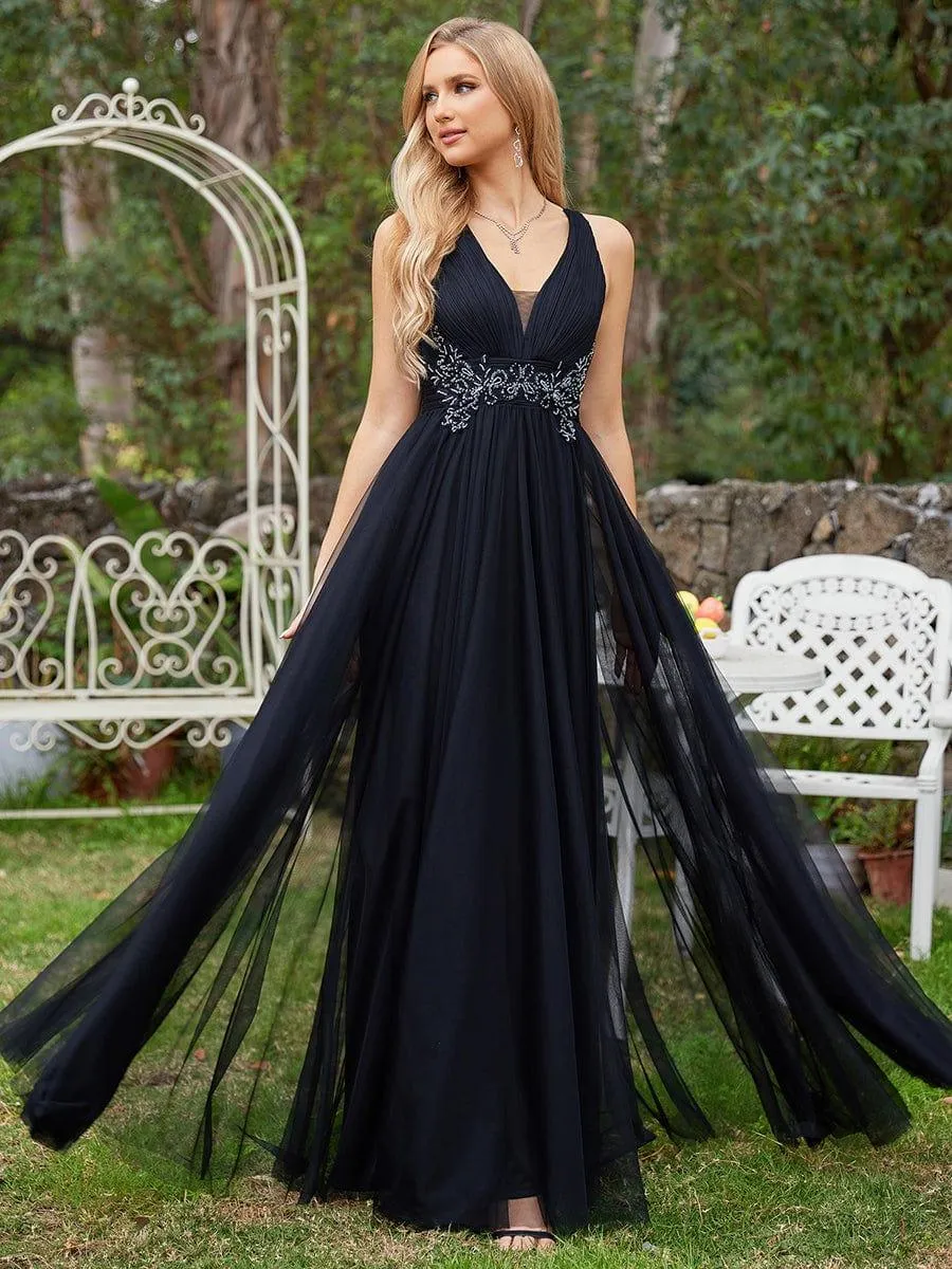 Elegant Sleeveless V-Neck A-Line Bridesmaid Dress