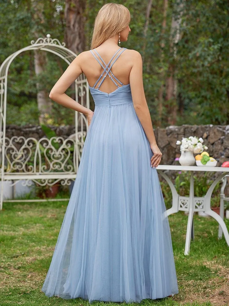 Elegant Sleeveless V-Neck A-Line Bridesmaid Dress