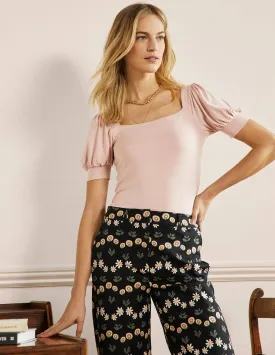 Eva Square Neck Jersey Top-Milkshake