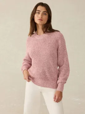 Faherty Sunwashed Fisherman Sweater in Seashell Blush