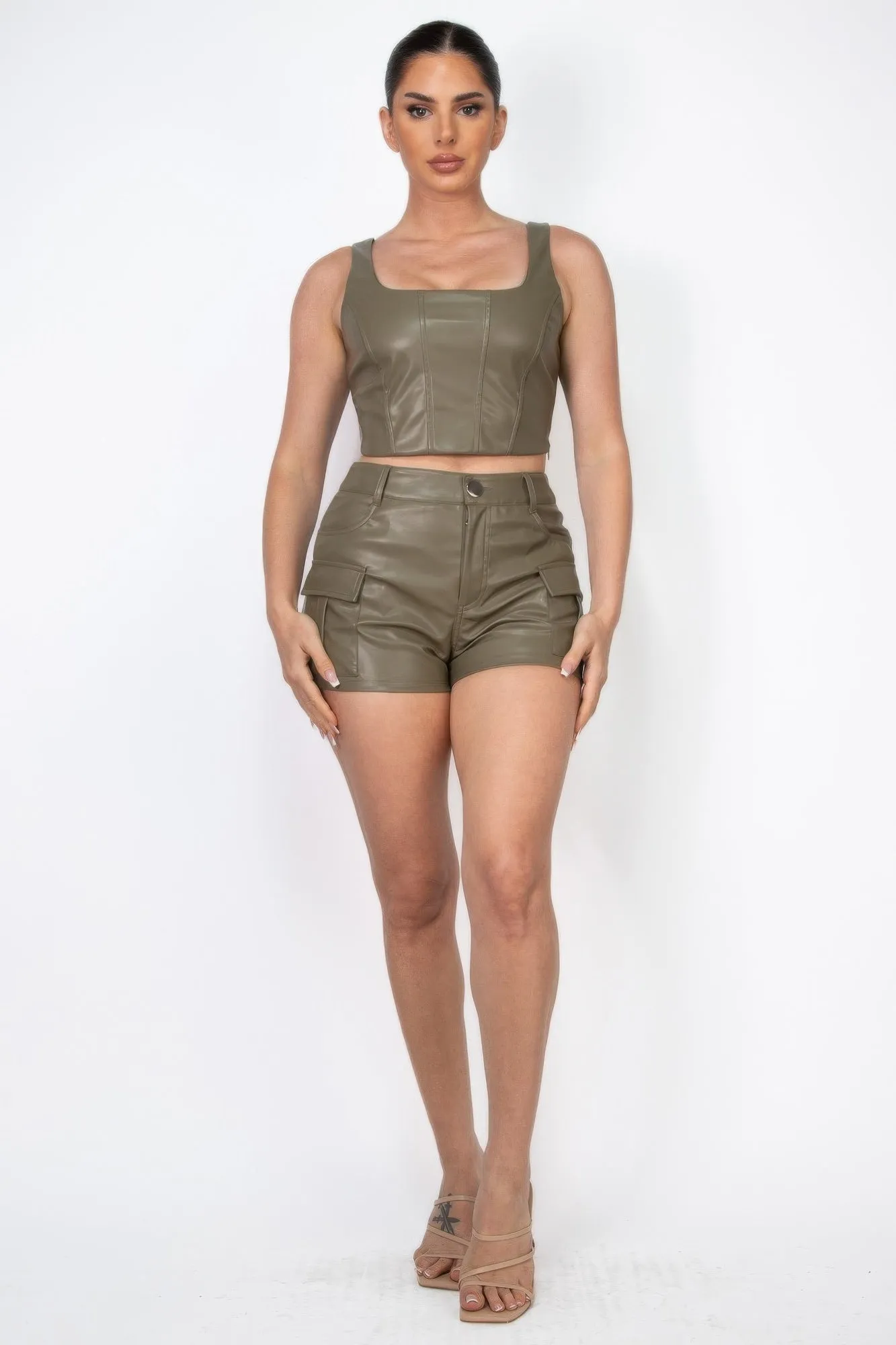 Faux Leather Crop Top