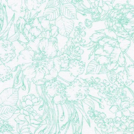 Floral Stencil on White | Wishwell: Nature's Notebook Knits | Robert Kaufman