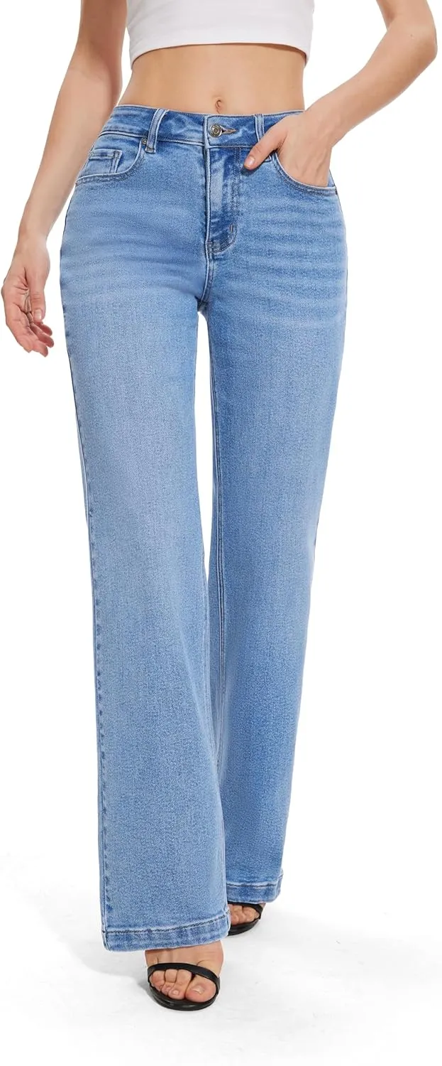 FLYING BANANA Women's Stretchy Curvy Fancy Bootcut Jeans