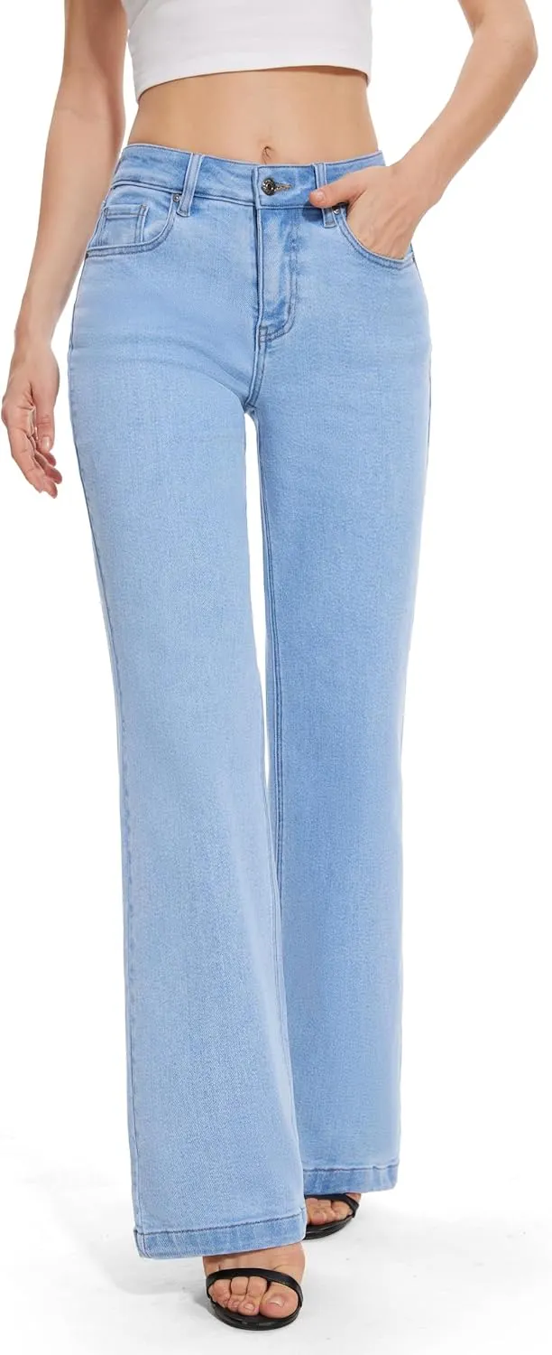 FLYING BANANA Women's Stretchy Curvy Fancy Bootcut Jeans