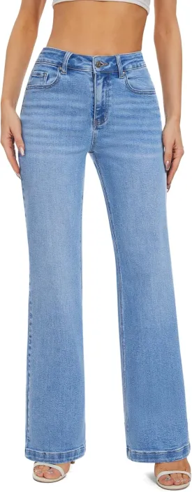 FLYING BANANA Women's Stretchy Curvy Fancy Bootcut Jeans