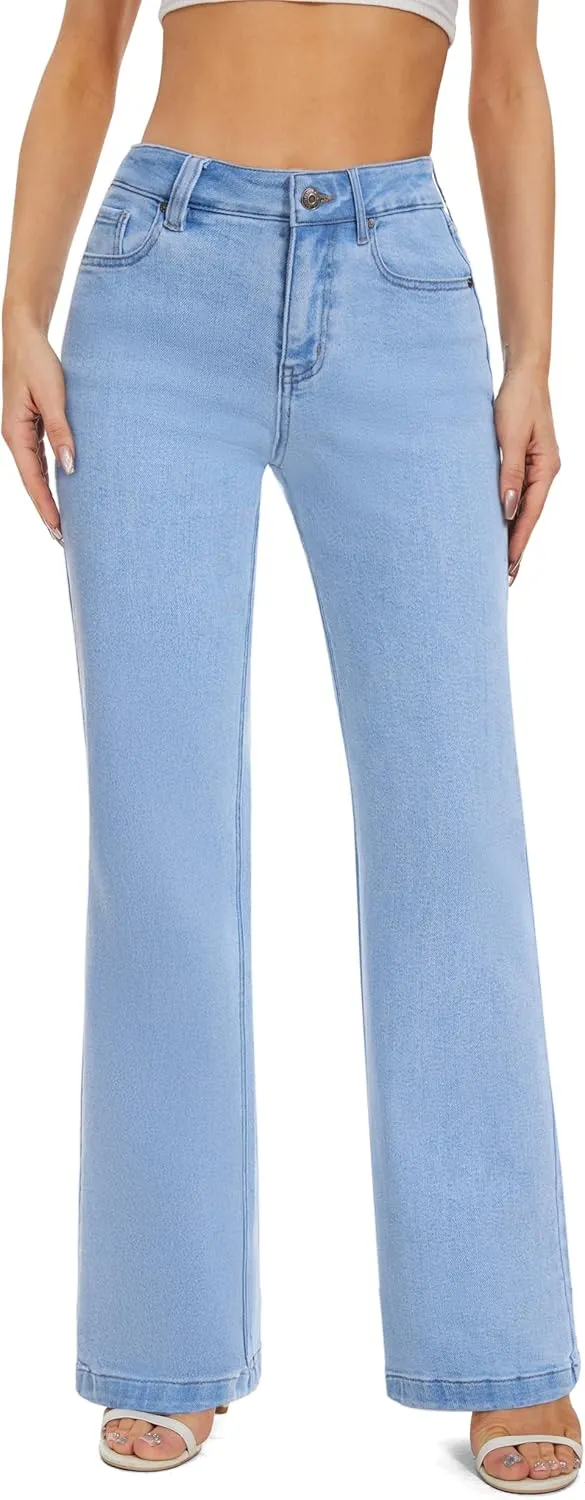 FLYING BANANA Women's Stretchy Curvy Fancy Bootcut Jeans