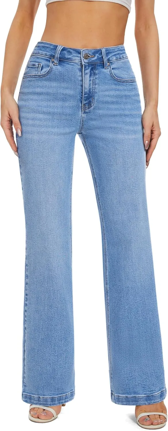 FLYING BANANA Women's Stretchy Curvy Fancy Bootcut Jeans