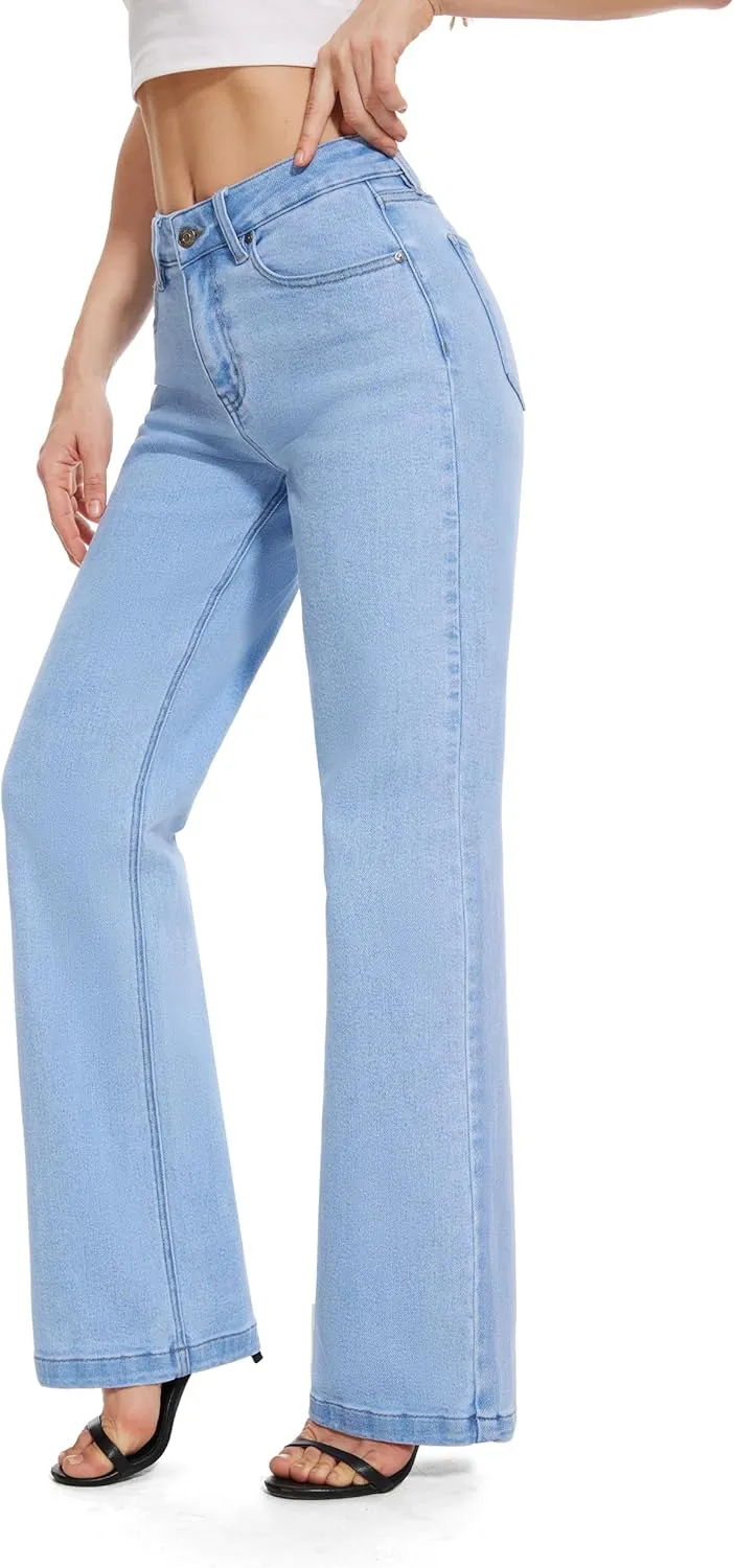 FLYING BANANA Women's Stretchy Curvy Fancy Bootcut Jeans