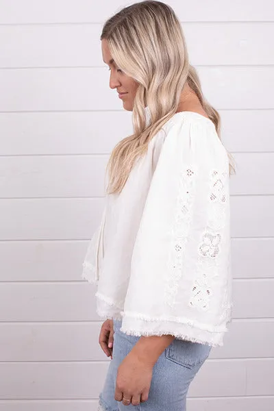FREE PEOPLE Embroidered SUN VALLEY Top