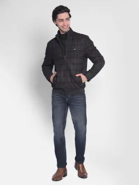 Grey Checked Padded Jacket