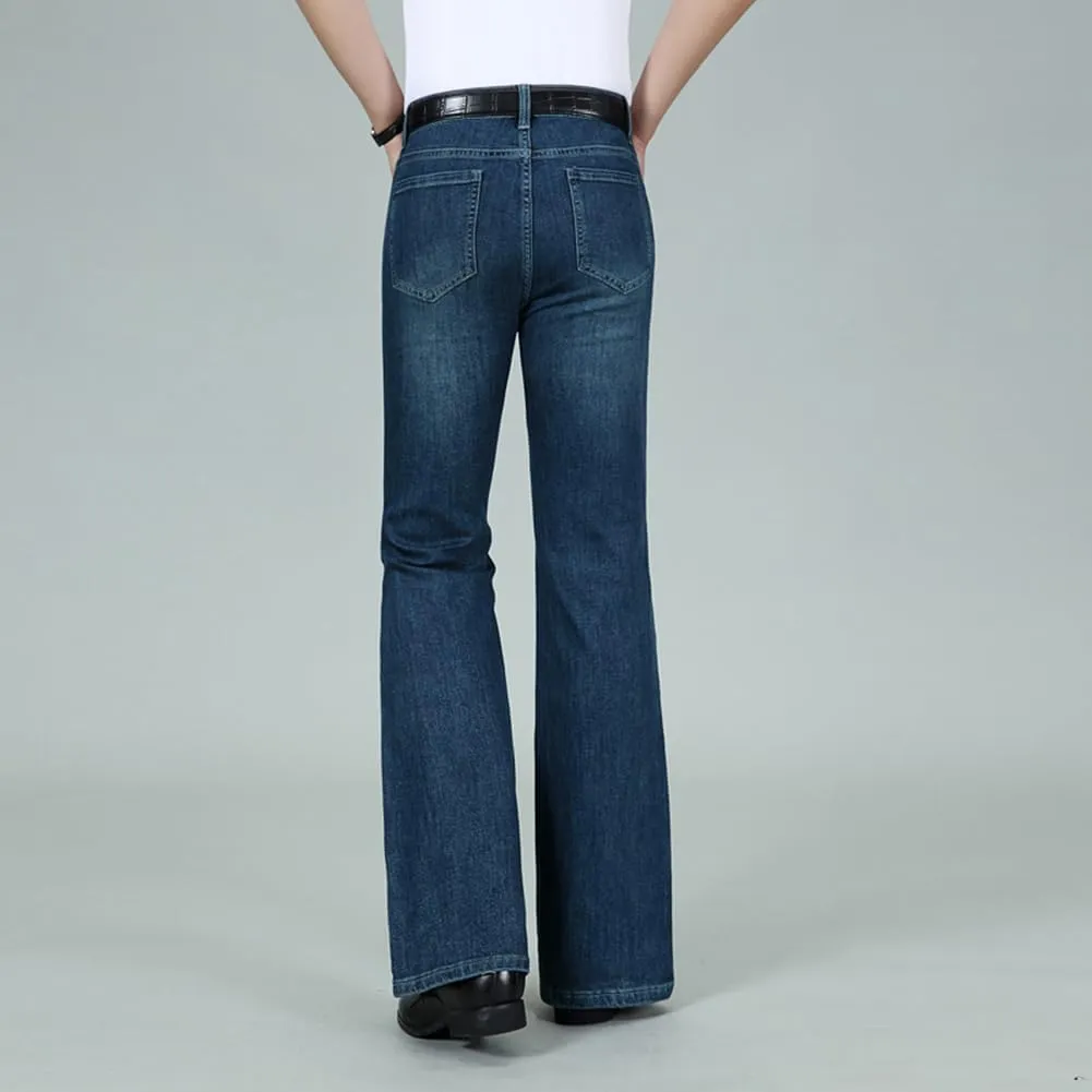 HAORUN Men Bell Bottom Jeans Slim Fit Flared Denim Pants 60s 70s Retro Trousers