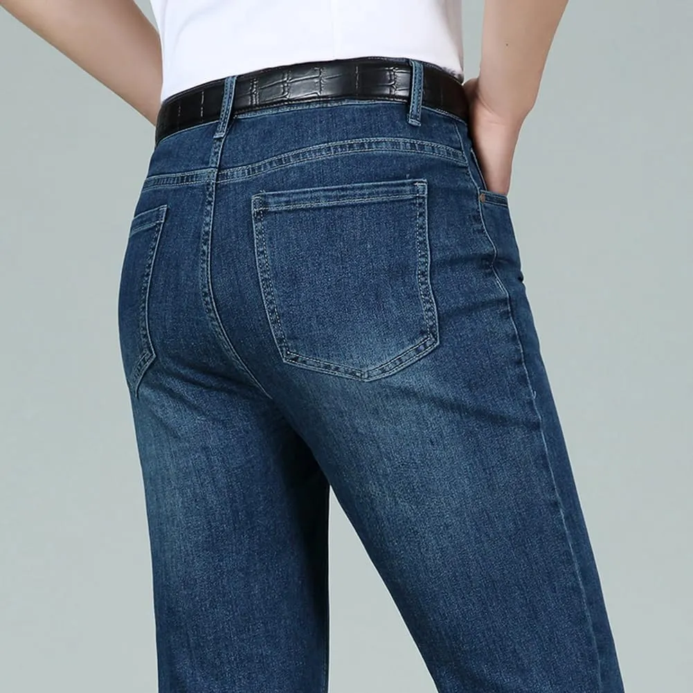 HAORUN Men Bell Bottom Jeans Slim Fit Flared Denim Pants 60s 70s Retro Trousers