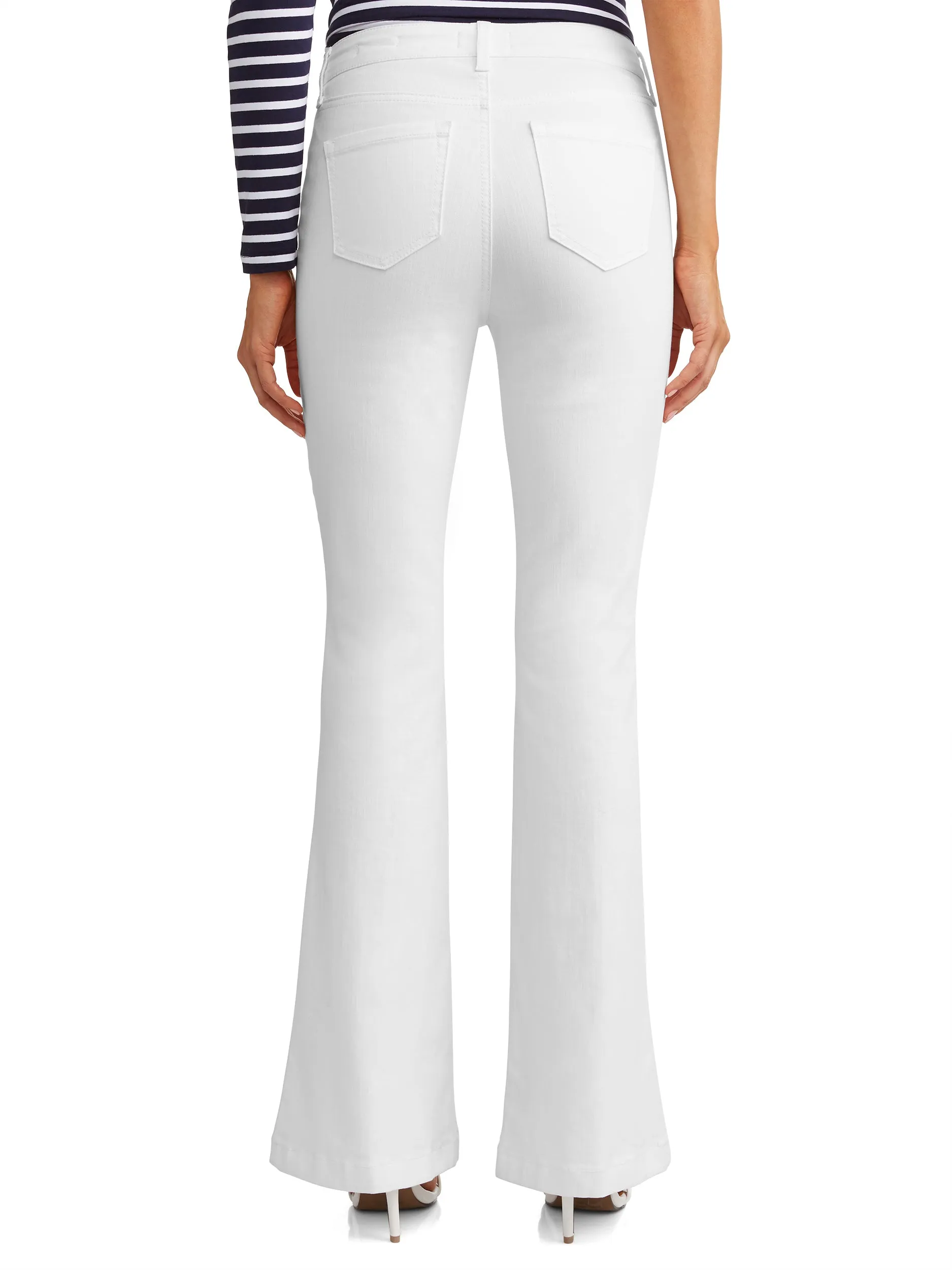 High Waist Stretch Flare Jean Women's (White)