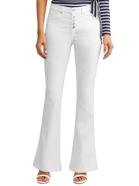 High Waist Stretch Flare Jean Women's (White)