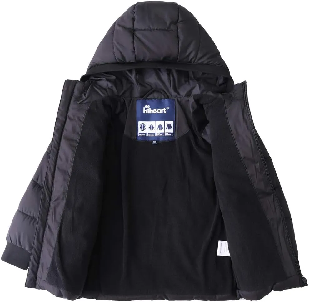 Hiheart Boys Girls Thick Padded Winter Coat Warm Hooded Jacket