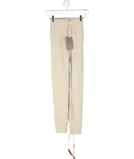 House of CB Beige Sydney Ribbed Knit Leggings UK XS