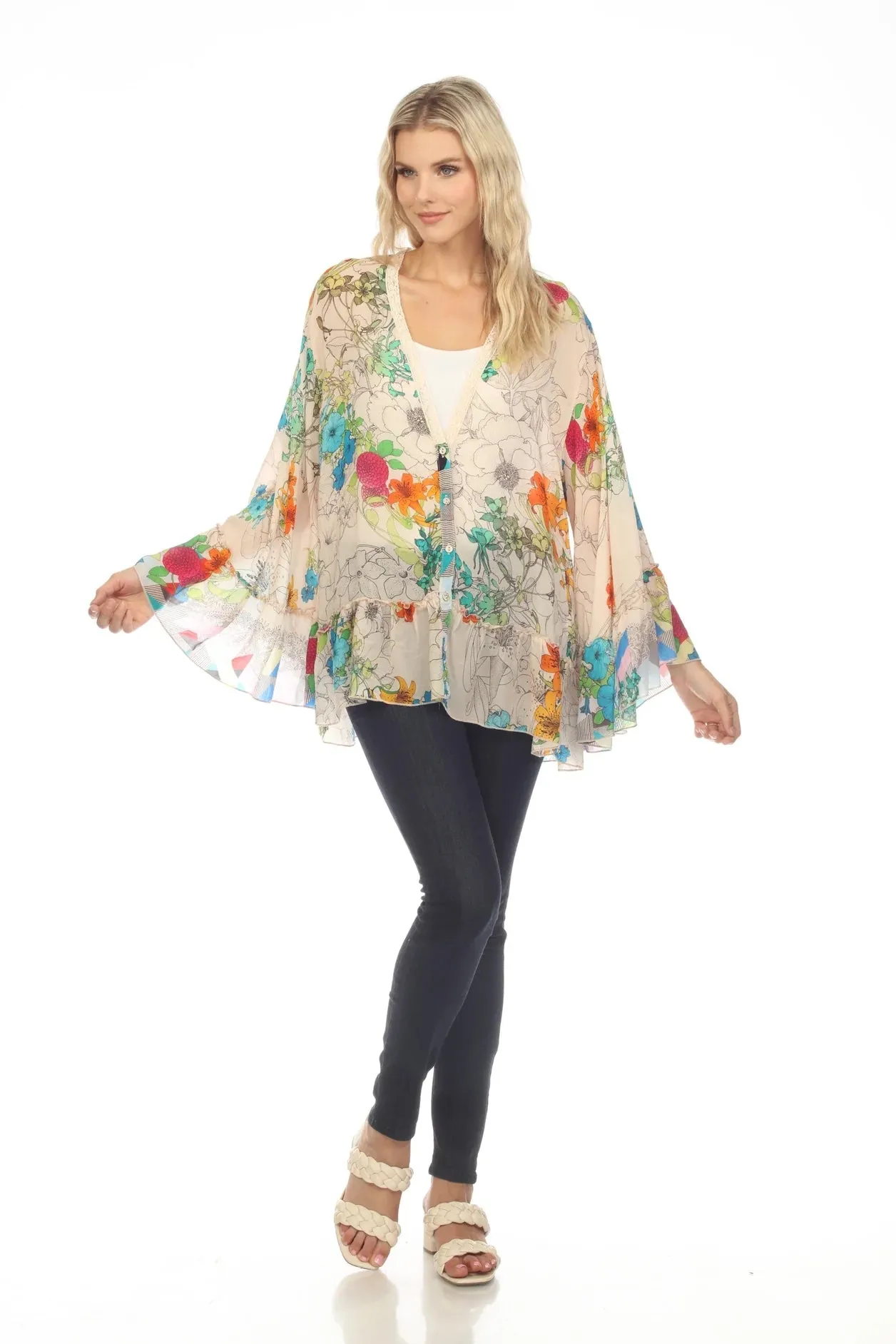 JOHNNY WAS DEQUENCE GEORGINA KIMONO BLOUSE